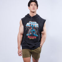 Musculo oversized hoodie tanks เสื้อฮู้ดดี้แขนกุดทรงโอเวอร์ไซส์ฟอกวินเทจ