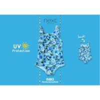 ✅ [6-9M] Next Blue Floral Swimsuit By Next ชุดว่ายน้ำเด็ก