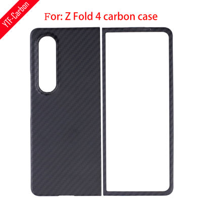 YTF-Carbon เคสคาร์บอนไฟเบอร์แท้สำหรับ Samsung Galaxy Z Fold 4เคสบางพิเศษ Aramid Fiber Anti-Fall Galaxy Z Z Fold 4 Cover