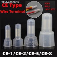 ﹍♣✵ 50/100pcs CE Type CE-1 CE-2 CE-5 CE-8 Wire Terminal Pressure Line Nylon66 Closed End Caps Connector Car Audio Cable Crimp Splice