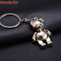 ?【Lowest price】Wonderful พวงกุญแจรูปหมีเคลื่อนไหวได้ทำจากโลหะ3D เป็นของขวัญสำหรับกระเป๋าถือในรถยนต์