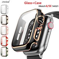 Glass Cover For Apple Watch Case 44mm 40mm 45mm 41mm 42mm 38mm Accessorie Bumper Screen Protector iWatch serie 3 4 5 6 SE 7