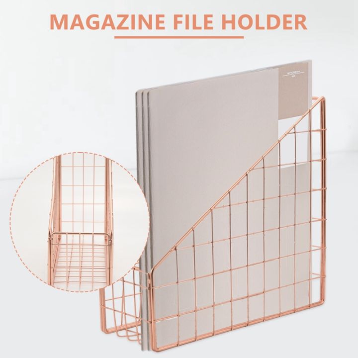 electroplated-iron-book-holder-desktop-shelf-file-magazine-book-stand-office-home-stationery-organizer-holder