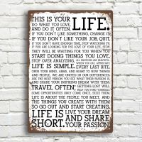 Holstee Manifesto Life Motivational Inspiring Vintage Metal Tin Sign Decorative Metal Plate Home Decor Wall Decor Wall Art Poster（Only one size: 20cmX30cm）(Contact seller, free custom pattern)