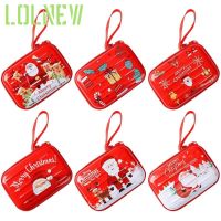 Christmas Creative Gift Coin Purse Tinplate Mini Red Bag Coin Headset Key Zipper Bag Girls Money Bag