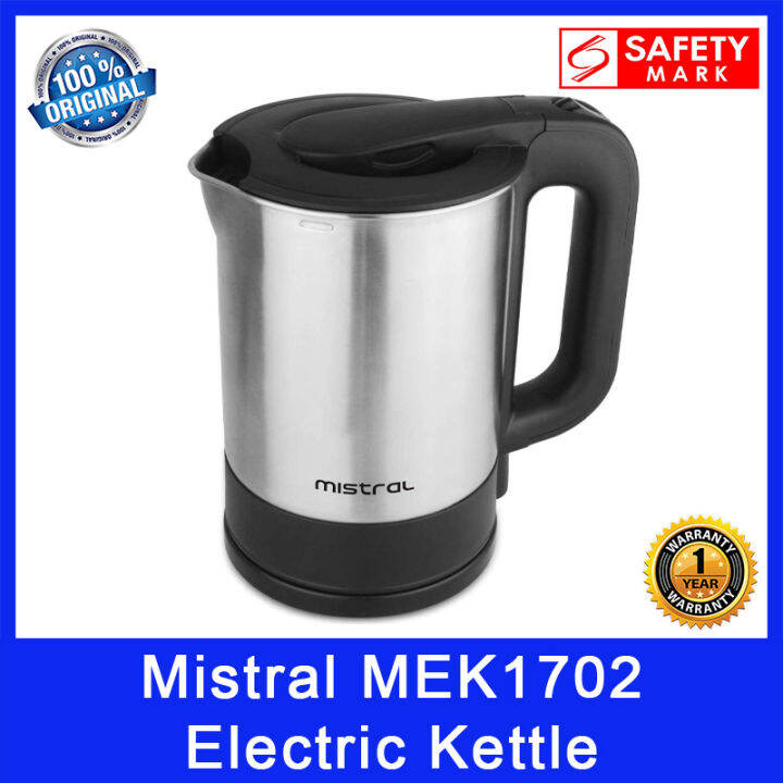 Mistral MEK1702 Electric Kettle. Stainless Steel. Overheat Protection