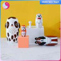 Dolity 5x สุนัขตุ๊กตาล้มลุกรัสเซียตุ๊กตาทำรังสำหรับห้องนั่งเล่นห้องนอนโต๊ะ