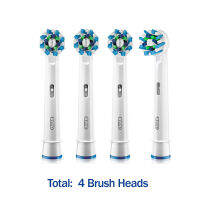 【support】 fzuyoe Oral-B เปลี่ยนหัวแปรงไฟฟ้า Cross Action 16องศาคราบกำจัด Original Oralb EB50แปรงฟัน4ชิ้น/แพ็ค