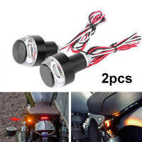 2Pcs Motorcycle LED Handlebar Bar End Turn Signal Lights White Yellow Flasher Indicators Scooter Handle Grip Blinker Side Marker