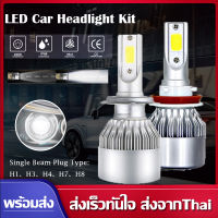 หลอดไฟหน้า LED C6 ขั้ว H4 กันน้ำ แสงสีขาว สำหรับไฟหน้า+ไฟตัดหมอก สำหรับรถทุกรุ่น แสงพุ่งไกล VA09