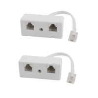 2X 6P4C RJ11 Male to Dual Female Telephone Line Splitter Connector Adapter