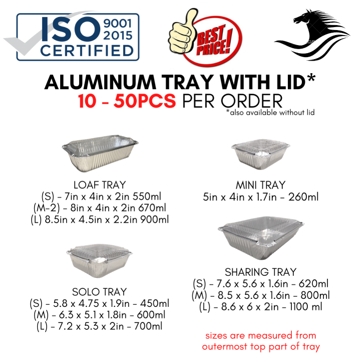 [SMALL SIZES] Aluminum Tray with Lid / Aluminum Pan / Loaf Pan Lazada PH