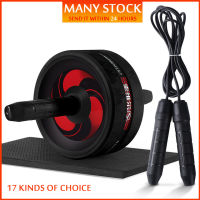 New 2 in 1 Ab Roller&amp;Jump Rope No Noise Abdominal Wheel Ab Roller with Mat For Arm Waist Leg Exercise Gym Fitness Equipment