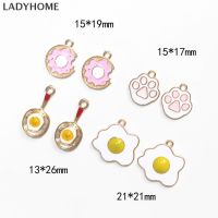 Ladyhome จี้รูปอุ้งเท้าน่ารัก โลหะผสมสังกะสี สําหรับทําเครื่องประดับ DIY 10 ชิ้นล็อต