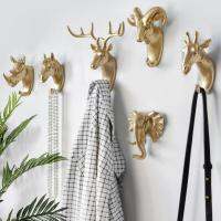 Unique Animal Head Wall Hooks for Clothes Hats and Keys - No Punching Required Picture Hangers Hooks