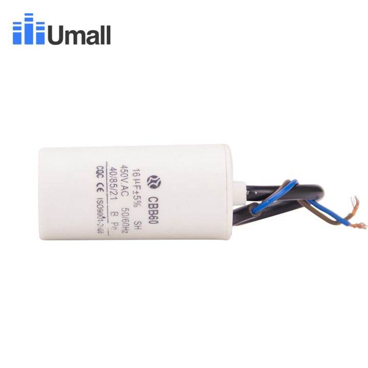 CBB60 450V 16Uf Running Capacitor Two Wires Motor Start Capacitor For