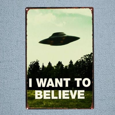 UFO I Want To Believe Tin Signs Metal Plate Garage Wall Pub Restaurant Home Art Decor Vintage Iron Poster Cuadros DU-1221