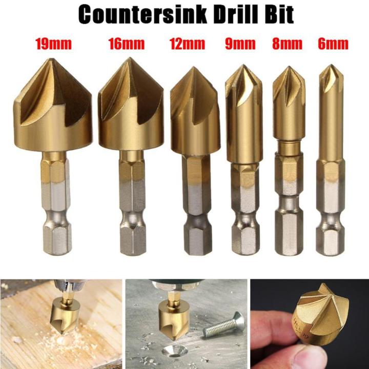 hh-ddpj6pcs-set-flute-chamfer-countersink-round-1-4-hex-shank-hss-90-degree-wood-chamfering-cutter-6mm-19mm-countersink-drill-bit