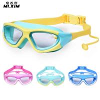 Professional Children Silicone Swimming Goggles with Earplugs Anti Fog UV Swimming Glasses Swim Eyewear for 3-12 Years Kids