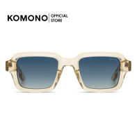 KOMONO Lionel Blue Sand แว่นกันแดด ทรงสี่เหลี่ยมผืนผ้า สีใส เลนส์ฟ้า