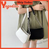 【Ready Stock】 ✿❐❀ C23 Yogodlns Casual Solid Color Shoulder Bags Women PU Leather Zipper Underarm Bag