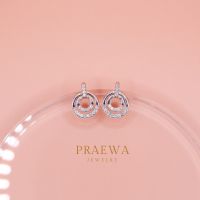 Praewa Jewelry - Sofia O earrings ต่างหูเงินแท้ เพชรสวิส CZ