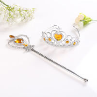 Frozen Crown Magic Wand Princess 2pcs Set Kawaii Girls Party Dress Up Accessories Children Halloween Cosplay Decoration Supplies