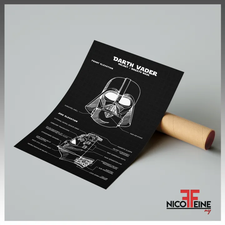 [Poster Only] Star Wars Darth Vader Helmet / Breath Mask Minimal ...