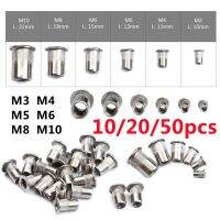 [HOT 2023] 10/20/50Pcs M3 M4 M5 M6 M8 M10 Rivet Nuts โลหะสเตนเลสแบนหัวเกลียว Rivets Nutsert หมวก