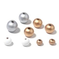 ✹✻ 50-200pcs 6-12mm Natural Wood Ball Beads Gold White Color Round Spacer Bead For Jewelry Making Diy Necklace Bracelet