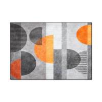 Bubble Kiss Nordic Style Carpets for Living Room Gray Orange Semicircle Pattern Bedroom Decor Carpet Polyester Bedside Area Rug