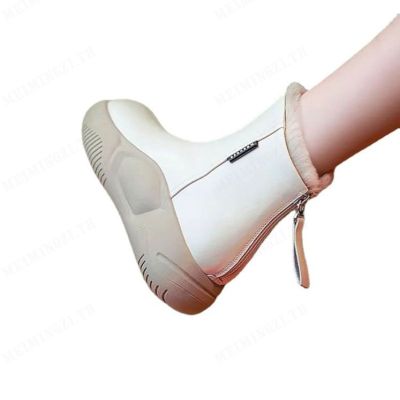Meimingzi รองเท้าบูทหนังสตรีฤดูหนาวรองเท้าบู๊ตหิมะหนาอบอุ่นด้านล่างรองเท้าผ้าฝ้ายใหม่พร้อมขนแกะ