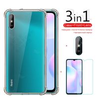 【Shell set] R Edmi 9a กรณี3in1กรณีใสสำหรับ Xiaomi R Edmi 9a Xiaomi Xiaomi Xiaomi R Eadmi 9 A C A9 9c Redmi9a กระจกกล้องปกโทรศัพท์