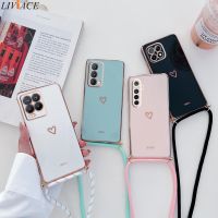 【พนักงานขาย】เคสโทรศัพท์สายคล้องสายคล้องแบบคาดตัวหัวใจสำหรับ Oppo Realme 8 Pro 5 5i 6i 8i C21 C21Y C11 2021 C25Y Narzo30A GT ฝาครอบ Master