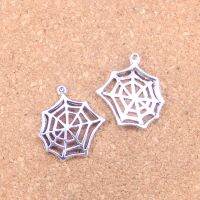 72Pcs Charms Cobweb Spider ฮาโลวีน25X23มม. จี้โบราณ,เครื่องประดับเงินทิเบตวินเทจ,DIY สำหรับสร้อยข้อมือสร้อยคอ