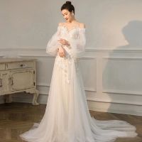 French-style light wedding dress 2023 new temperament bride high-end feeling forest super fairy go out welcome yarn trailing