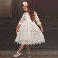 [NNJXD]Baby Kids Girl Long Sleeve Dress Princess Party Lace Dresses