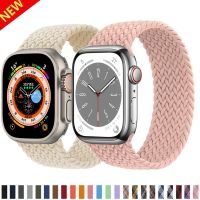 【HOT】▣ Jalinan Tunggal untuk Jam Tangan Tali 45Mm 44Mm 40Mm 41Mm 42Mm 38 Korea Nilon Gelang IWatch Seri 3 5 6 7 8 Ultra 49Mm