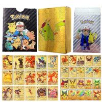 【LZ】 Pokemon Card Gold Black Silver English French Spanish German Cards Vmax GX Charizard Anime Collection Toy Birthday Gifts