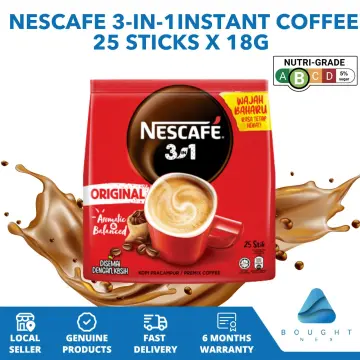 10 Packs Nescafe 3 in 1 Latte Caramel Instant Coffee (200 sticks