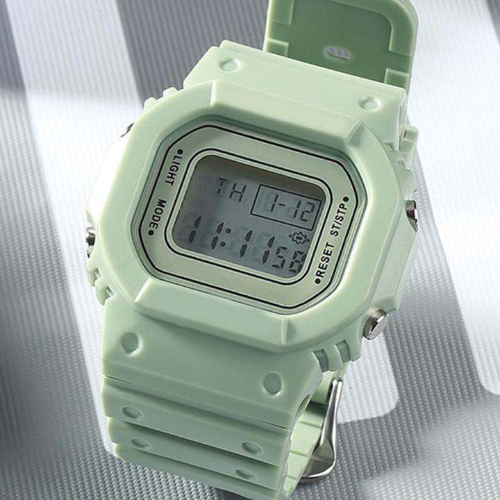 นาฬิกาสีลูกอมน่ารักสี่เหลี่ยม-jam-tangan-digital-แนวสปอร์ตนาฬิกาข้อมือ-แฟชั่น-unisex-k8x0