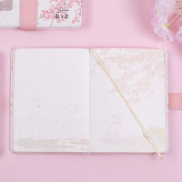 Japanese Style 36K 192 Pages Kawaii Cute Notebook Diary Journal Sakura Cat Magnetic Button PU Cover School Office Supplies