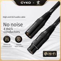 (Bishop Belle)CYKO XLR สายสัญญาณเสียง Hifi 6N OFC สเตอริโอตัวผู้ปลั๊กชุบสีทองผู้หญิงสมดุลสำหรับไมโครโฟนมิกเซอร์