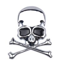 【☂】 islwpi ป้ายรถมอเตอร์ไซค์7.2X6ซม. ป้ายตกแต่งโลหะสัญลักษณ์แต่งรถ Crossbones 3D โครงกระดูกรถยนต์อุปกรณ์เสริมรถบรรทุก