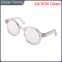 [Oliver Timmy] อุปกรณ์เสริมสำหรับแว่นตาตุ๊กตาผ้ากำมะหยี่กรอบทรงกลมขนาด6.5/9.5ซม. แว่นตาเลนส์ชัด