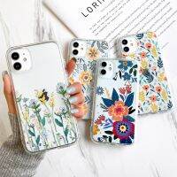 [ข้อเสนอพิเศษ]เคสโทรศัพท์โปร่งใสดอกไม้สำหรับ iPhone 11 Iphone 13 Fundas Xr Xs 14 12 Pro Max 8 6S 6 Plus X Mini ฝาปิด SE