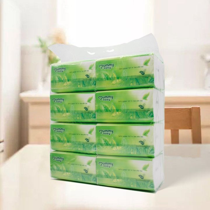 Organic green tea Facial Tissue Paper 4 ply 480 sheets x 8 Packs Tissue ...