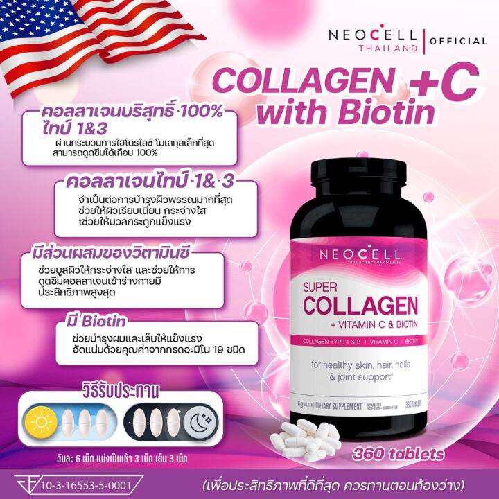 neocell-นีโอเซลล์-super-collagen-c-biotin-plus-90-360เม็ด