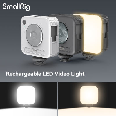 SmallRig ไฟวิดีโอ LED แบบชาร์จไฟได้บนกล้อง Mini Vlog Circle Light 2200mAh 2700-6500K ไฟถ่ายภาพเติมแสงสำหรับ Vlog กล้อง Mirrorless DSLR 3286 (สีเทา) / 3287 (สีขาว)