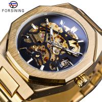 ZZOOI Forsining 2019 Gold Mechanical Automatic Watches For Men Skeleton Waterproof Clock Top Brand Luxury Luminous Hands Wristwatches